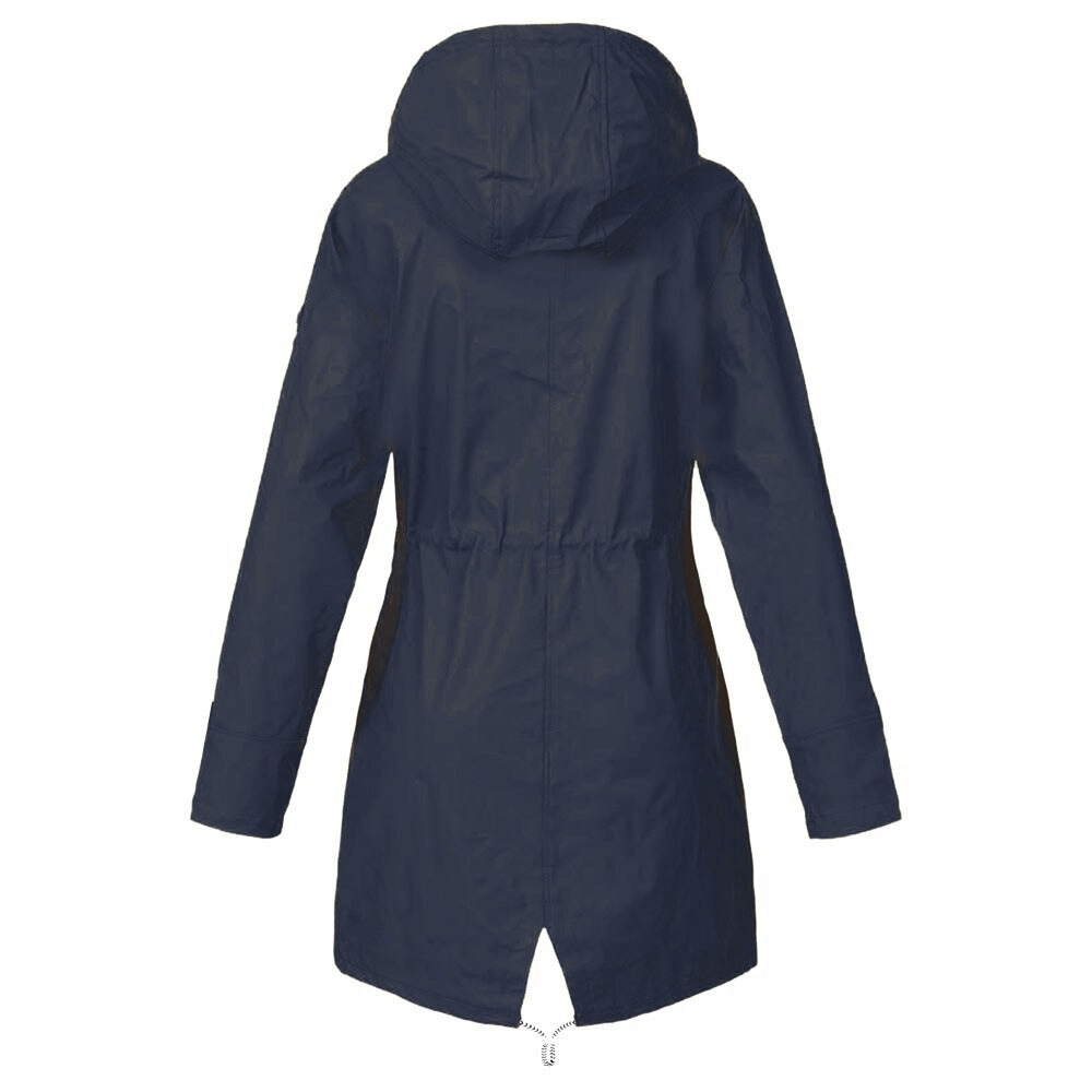 Veste longue de pluie à capuche imperméable/vêtements d'extérieur légers coupe-vent - SPF0078 