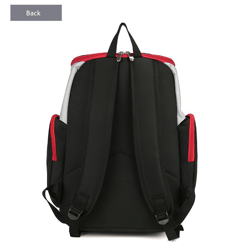 Back view of Waterproof Lightweight Large Capacity Football Backpack SF0870 with air cushion belt and durable straps.