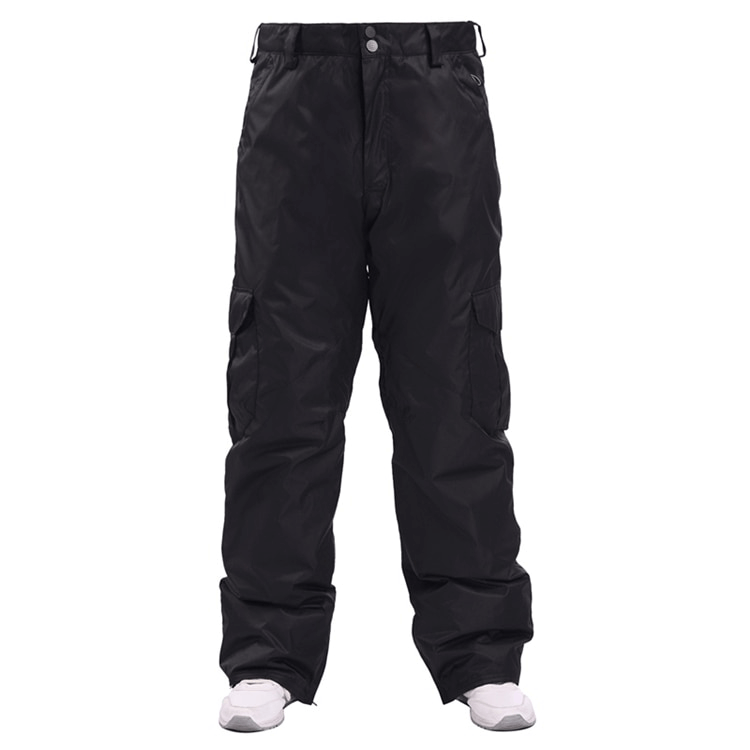 Waterproof windproof insulated sports men's pants SF0733, black, ideal for winter activities like snowboarding and skiing.