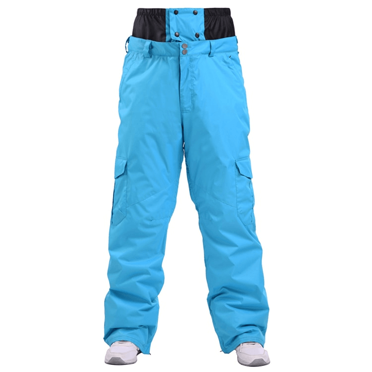 Blue waterproof windproof insulated men's sports pants for winter sports.