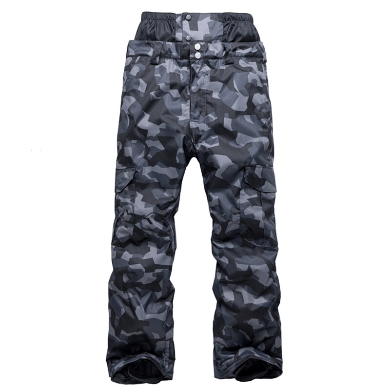 Waterproof windproof insulated sports men's pants SF0733 with camouflage pattern, ideal for winter sports.