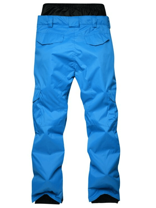 Blue waterproof windproof insulated sports men's pants SF0733 ideal for winter activities like snowboarding and skiing.