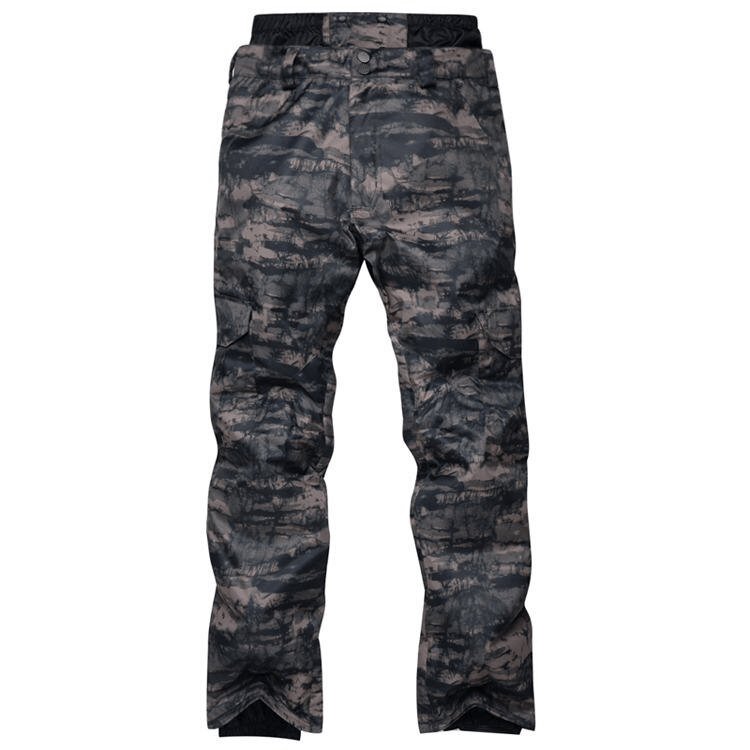 Waterproof windproof insulated sports men's pants SF0733 in camo print, ideal for winter activities like skiing and snowboarding.
