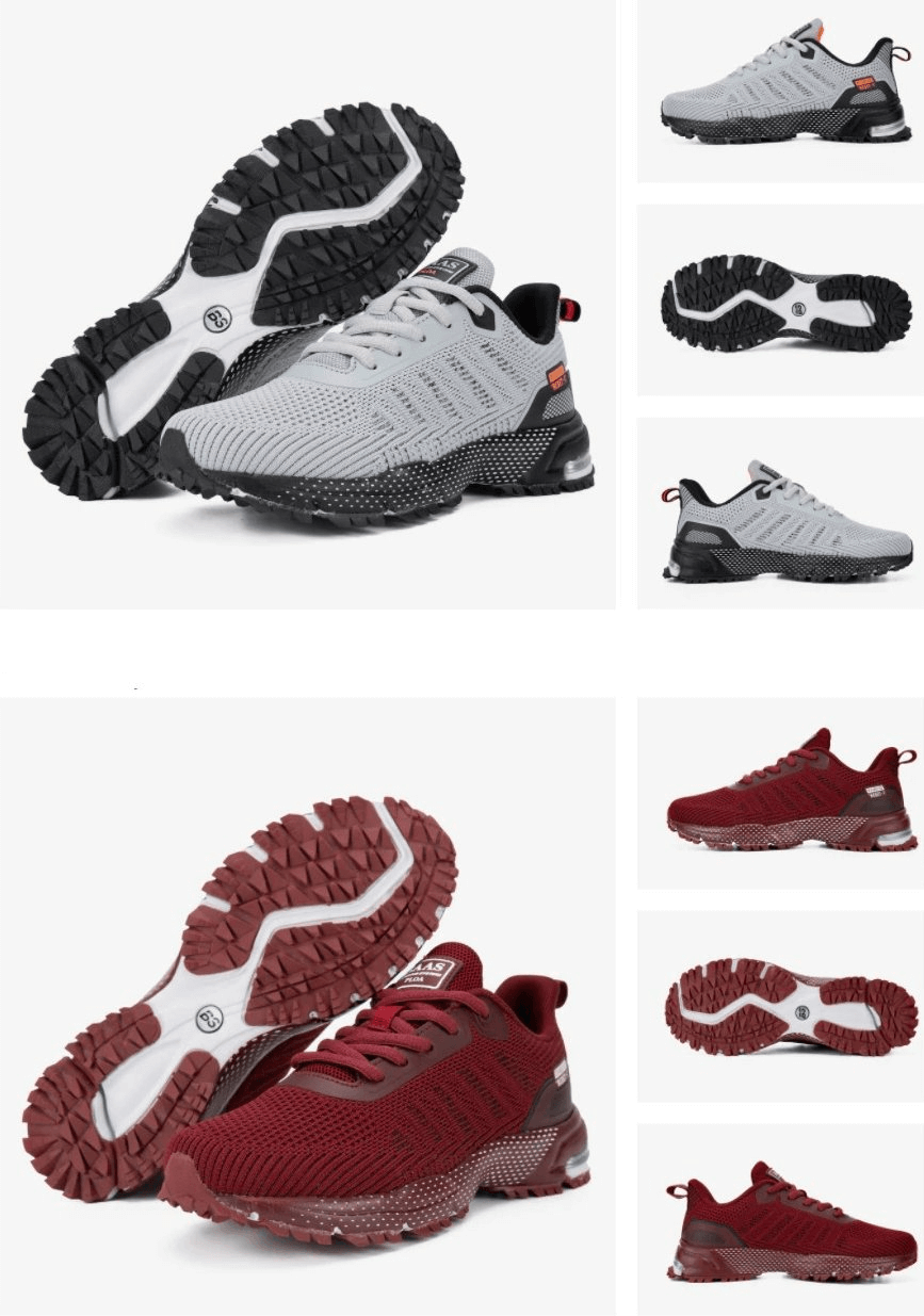 Wear-resistant non-slip sports women's walking shoes, SF0249 model in gray and maroon, showcasing durable TPR outsole and breathable mesh design.