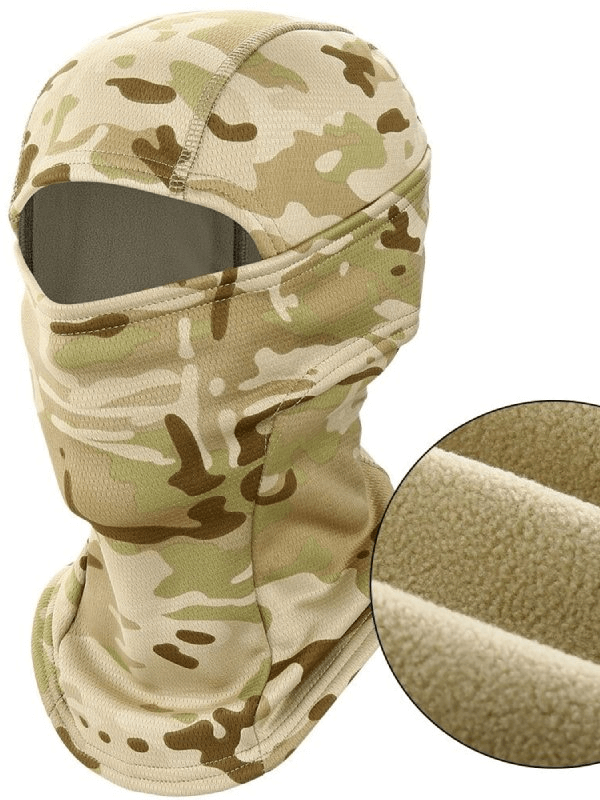 Windproof camouflage scarf-balaclava for whole face, unisex, ultra-soft polyester, perfect for winter outdoor activities - SF0425