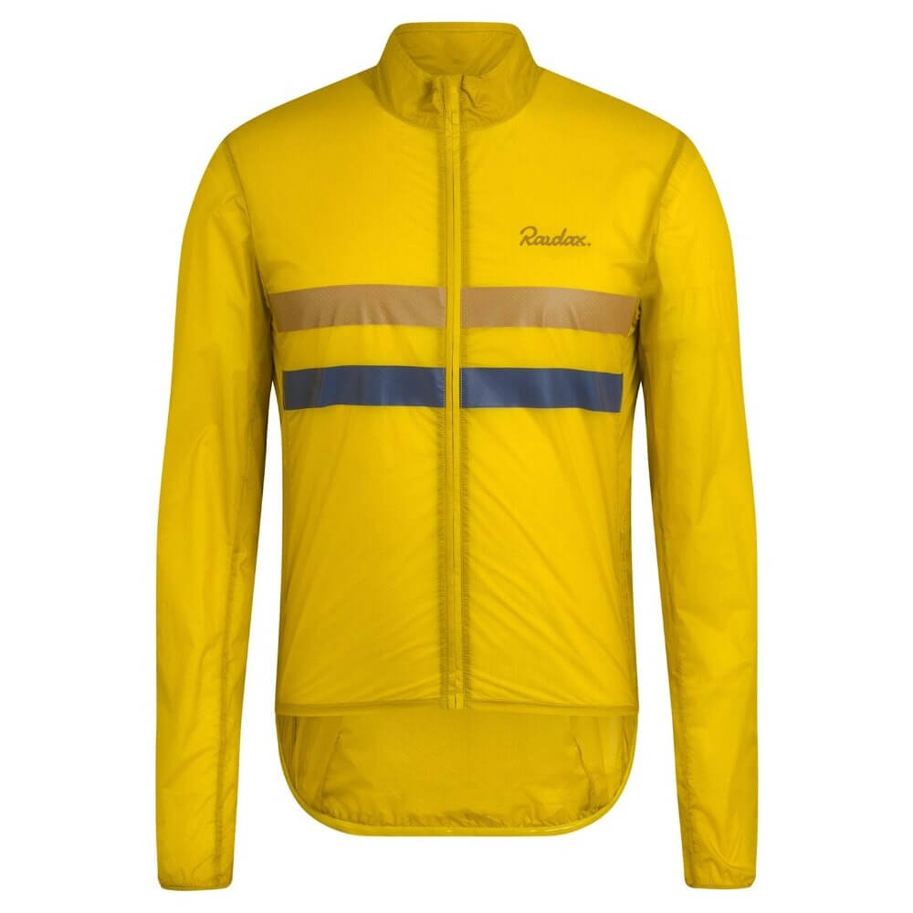 Unisex yellow windproof cycling jacket with full zipper, reflective features, and breathable quick-dry fabric - SF0462