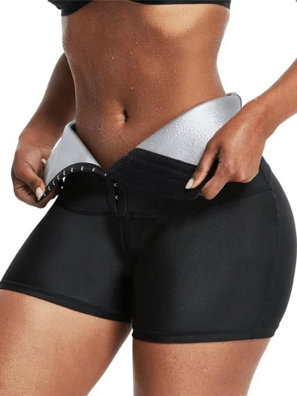 Women's Compression Sports Shorts with Sauna Effect and high waist, showcasing flexible fit and comfort for sports activities - SF0168