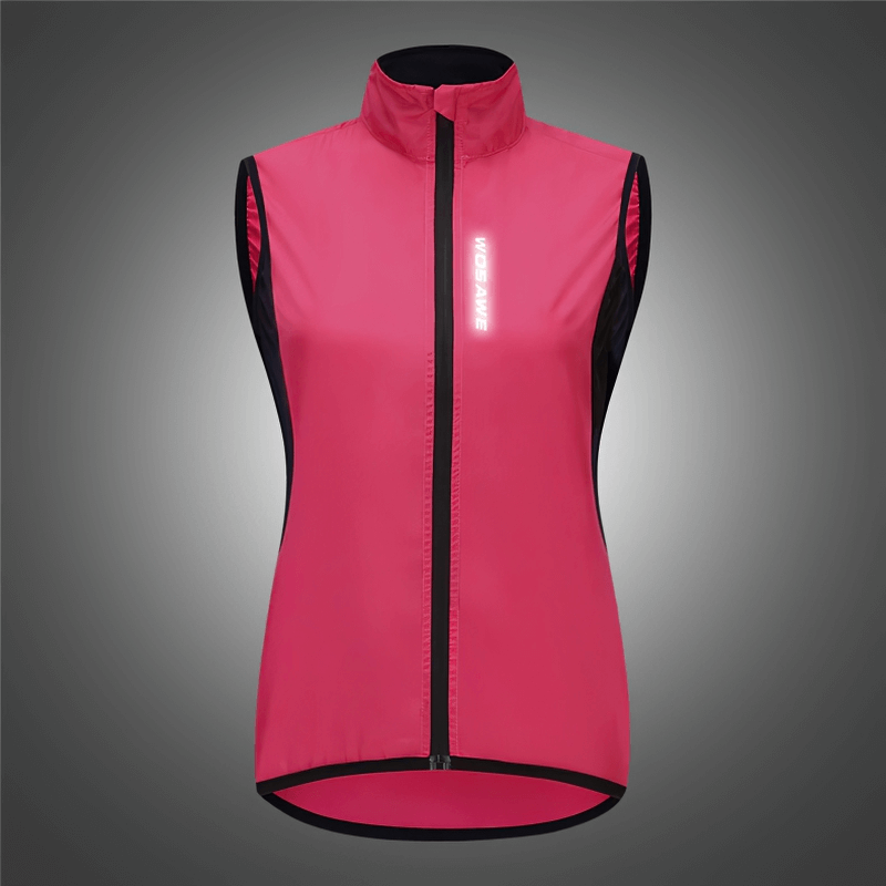 Gilet coupe-vent de cyclisme pour femme / Gilet respirant avec logo réfléchissant - SPF0059 