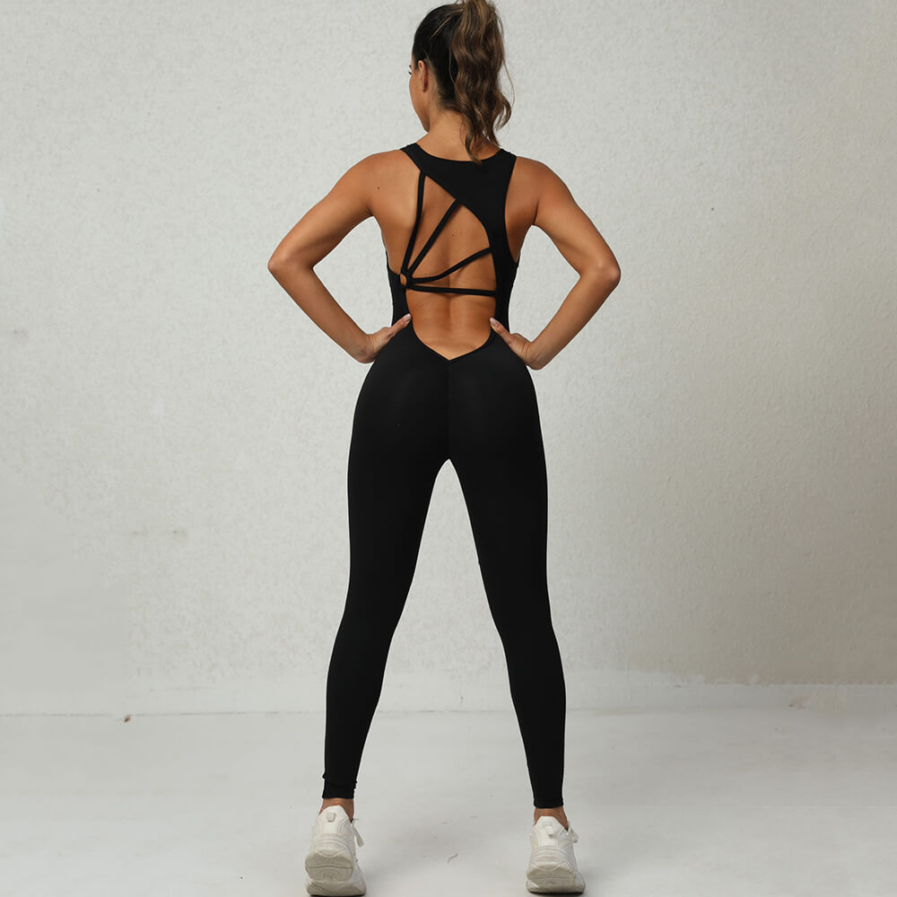 Komprimierter Fitness-Overall für Damen mit asymmetrischem Rücken – SF1222