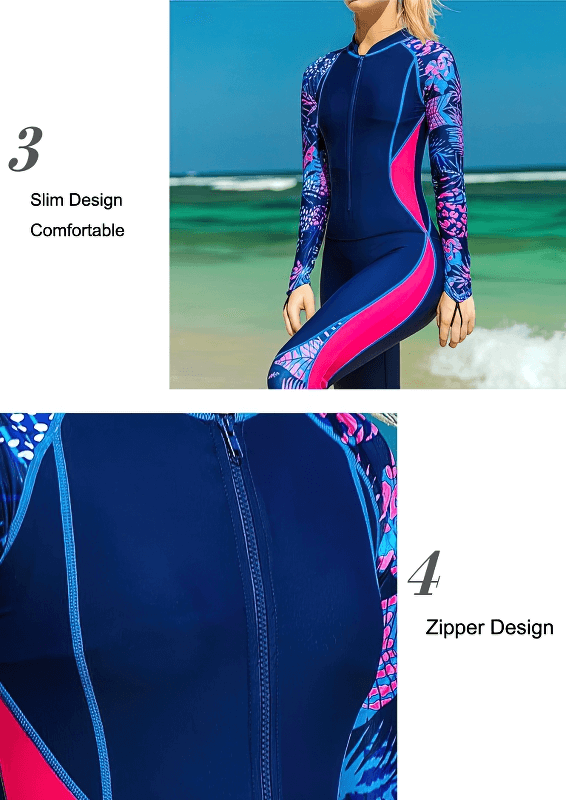 Women's Full Body Elastic One-piece Wetsuit with Zipper - SF0606