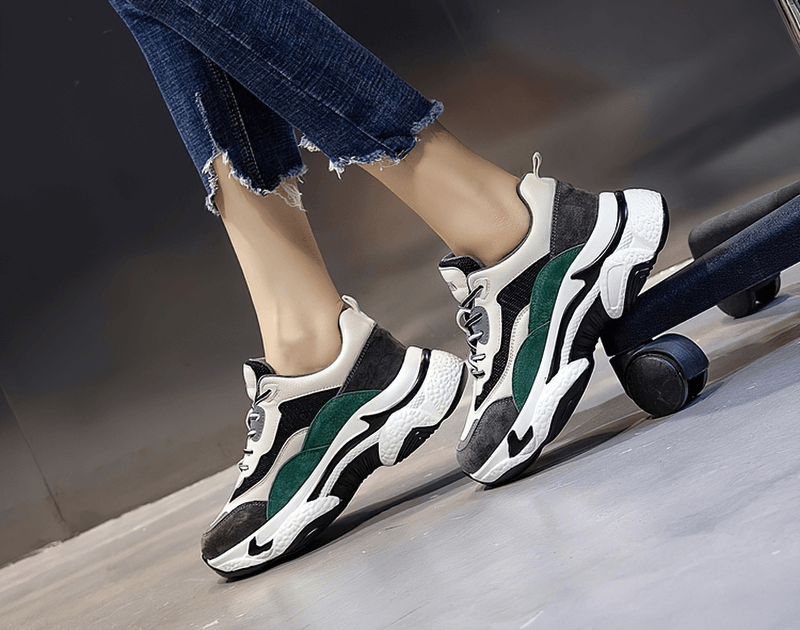 Women's Genuine Leather Platform Sneakers / Fashion Running Shoes - SF0268