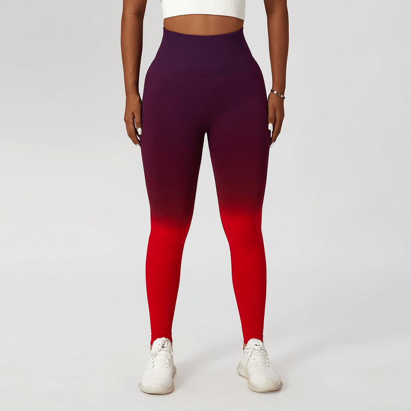Damen-Leggings mit Farbverlauf, nahtlos, elastisch, hohe Taille für Yoga – SF1038 