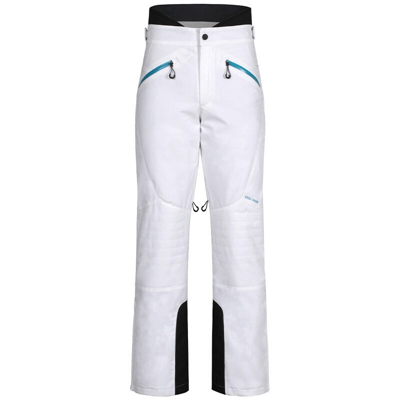 High waist women's snow pants with waterproof zipper pockets for winter sports, made from durable Oxford fabric, model SF0694.