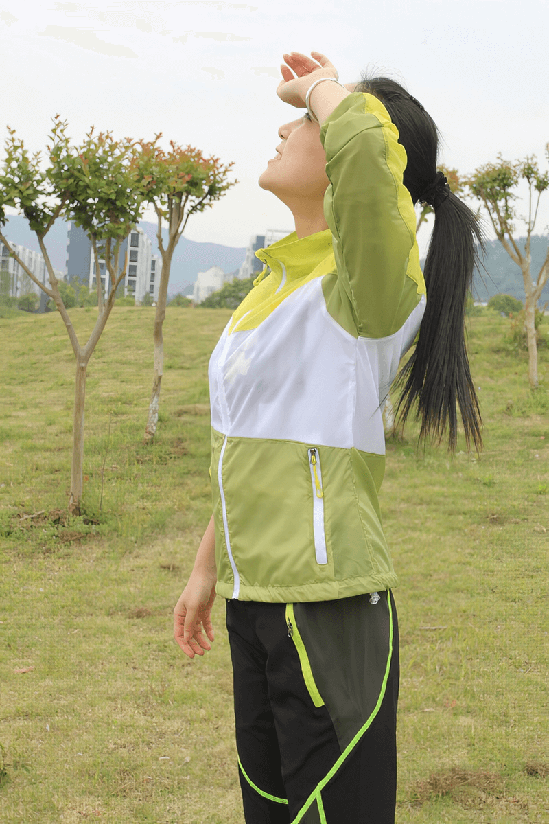 Veste légère de randonnée pour femme avec fermeture éclair / veste imperméable à séchage rapide - SPF0007 