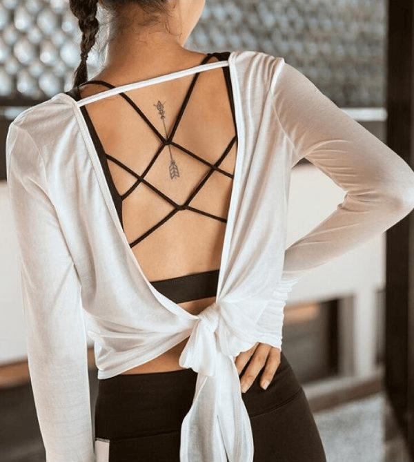 Sport-Yoga-Oberteile mit langen Ärmeln und offenem Rücken für Damen – SF0130 