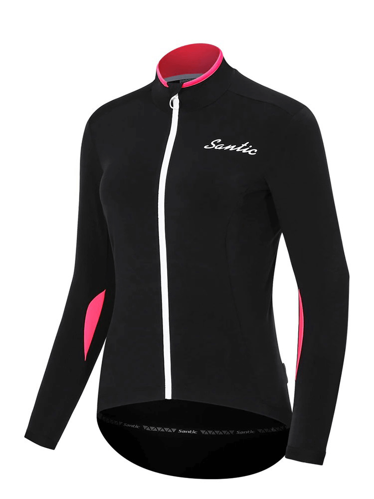Veste thermique de cyclisme à manches longues pour femme / Coupe-vent de vélo réfléchissant en polaire - SPF0096 