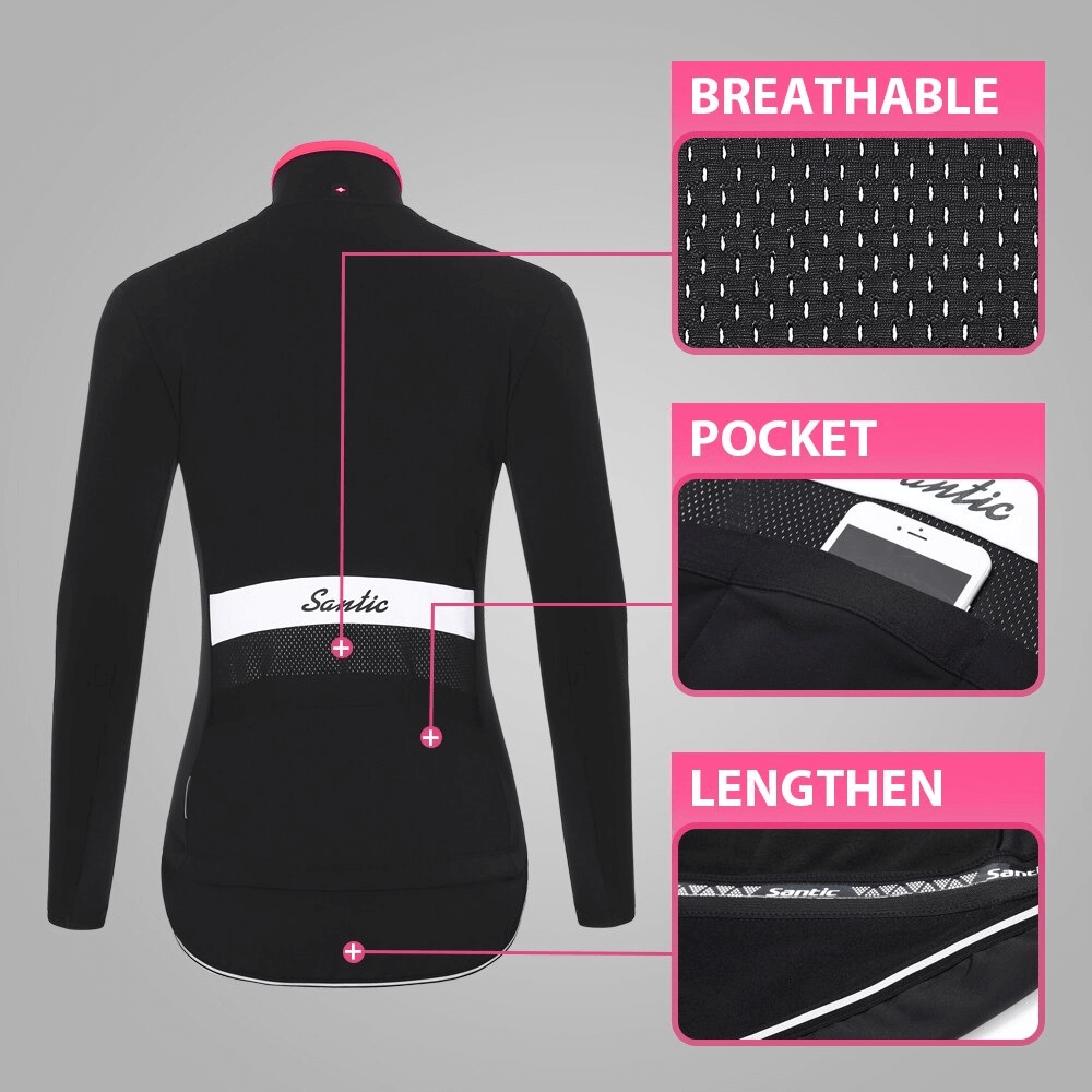 Women's Long Sleeves Thermal Cycling Jacket / Fleece Reflective Bicycle Windbreaker - SF0096