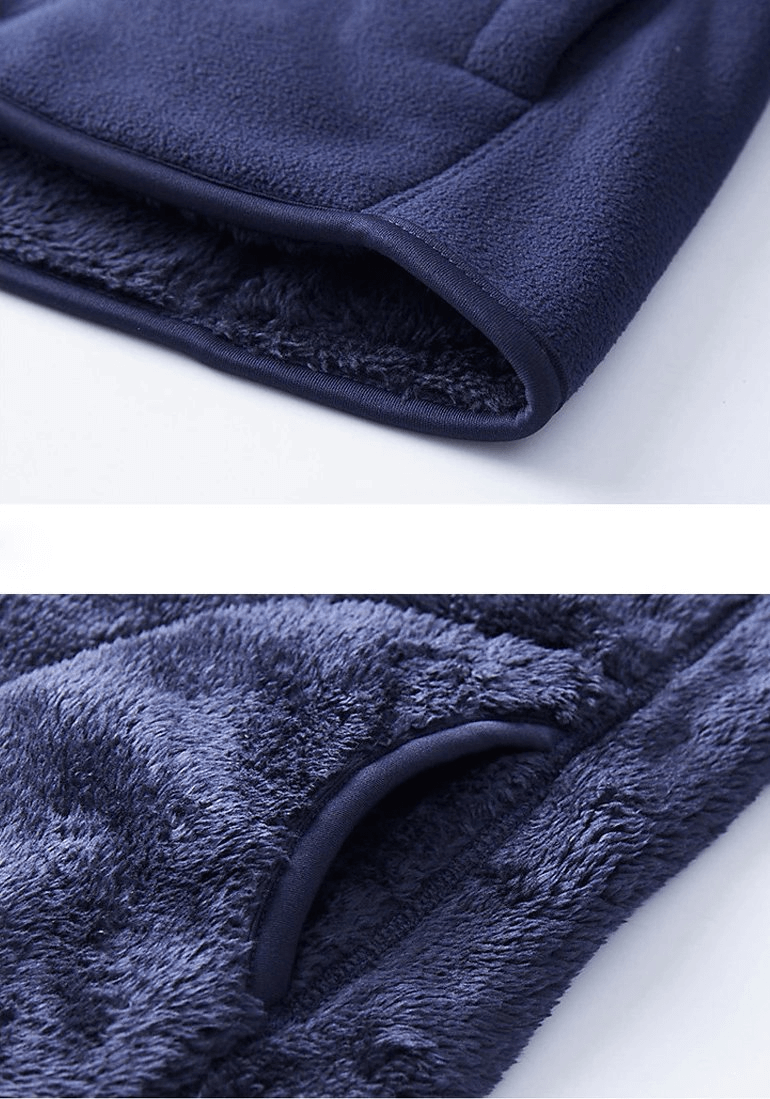 Close-up of Women's Reversible Fleece Jacket showing the soft, plush interior and smooth exterior, emphasizing comfort and style.