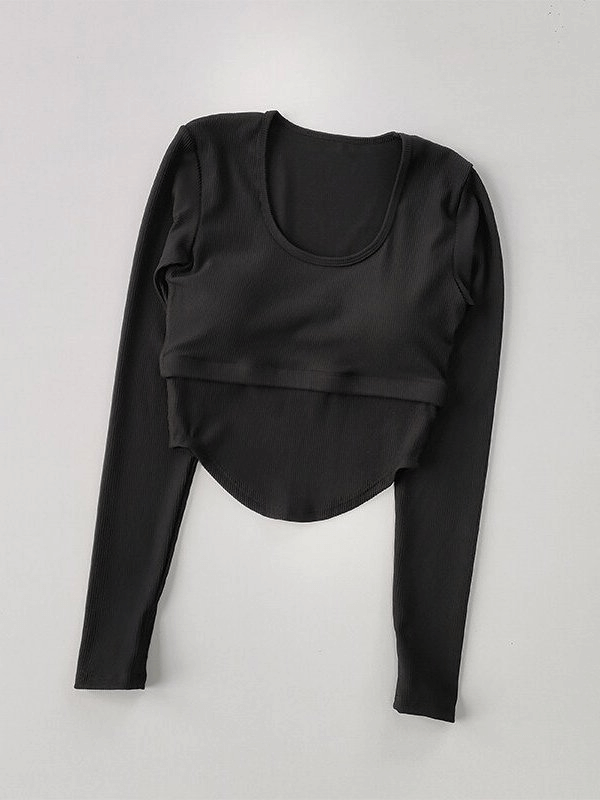 Women's Sexy Short Tops for Yoga With Long Sleeves - SF0137