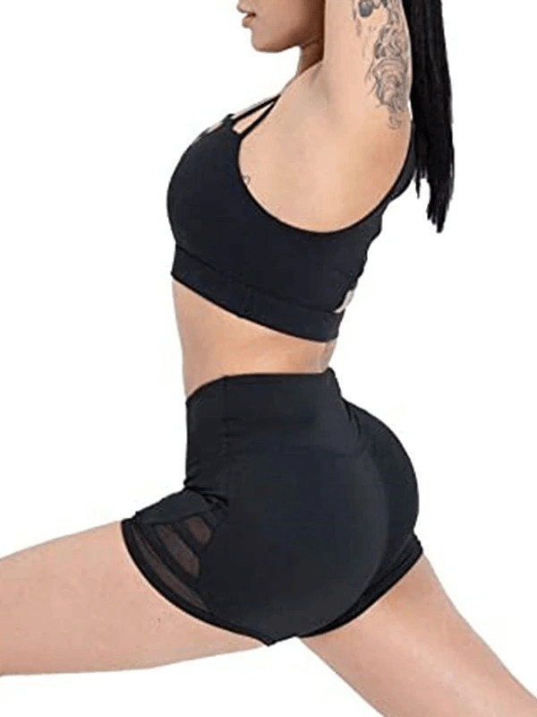 Sport-Fitness-Shorts für Damen mit transparentem Seiteneinsatz – SF0169 