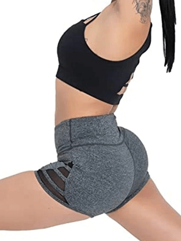 Short de sport fitness pour femme avec insert latéral transparent - SPF0169 