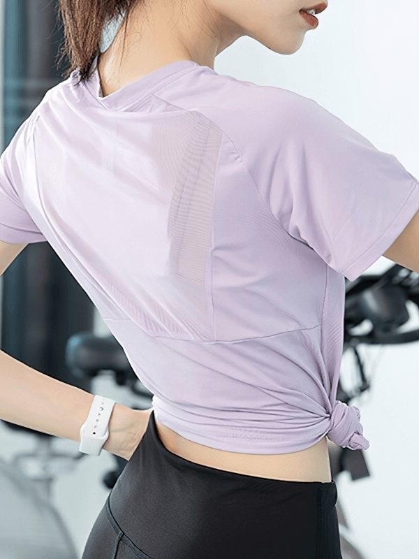 Damen-Sport-T-Shirt mit Netzrücken / atmungsaktives, schnell trocknendes T-Shirt für das Training – SF0040 