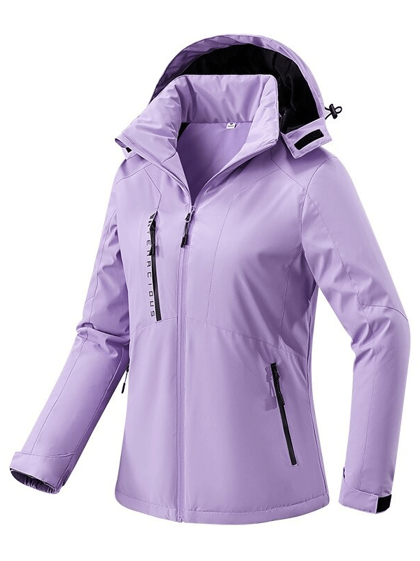 Veste d'extérieur chaude et imperméable thermique pour femme avec capuche - SPF0379 