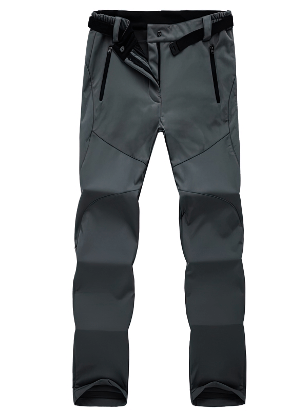 Women's waterproof sports pants, fleece hiking clothes, full-length, durable polyester, zip fly, breathable, wind and water-resistant