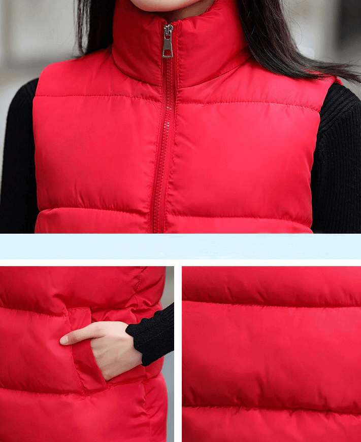 Damen-Reißverschluss-Warmweste mit Taschen / Damen-Windbreaker-Kleidung – SF0076 