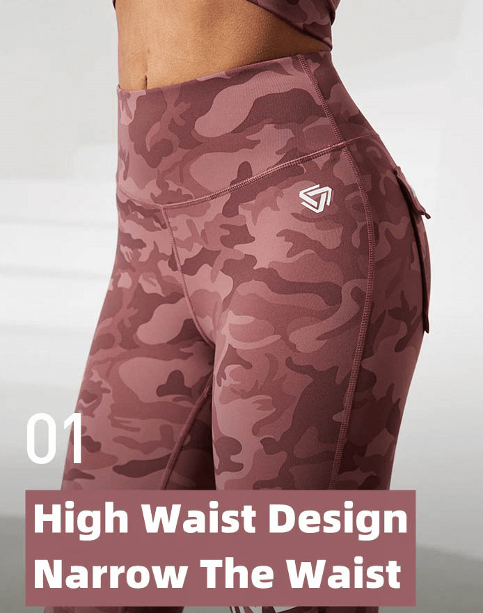 Workout-Camouflage-Nahtlose Leggings mit hoher Taille und Taschen – SF0207