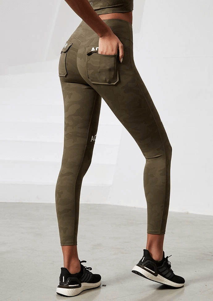 Workout-Camouflage-Nahtlose Leggings mit hoher Taille und Taschen – SF0207