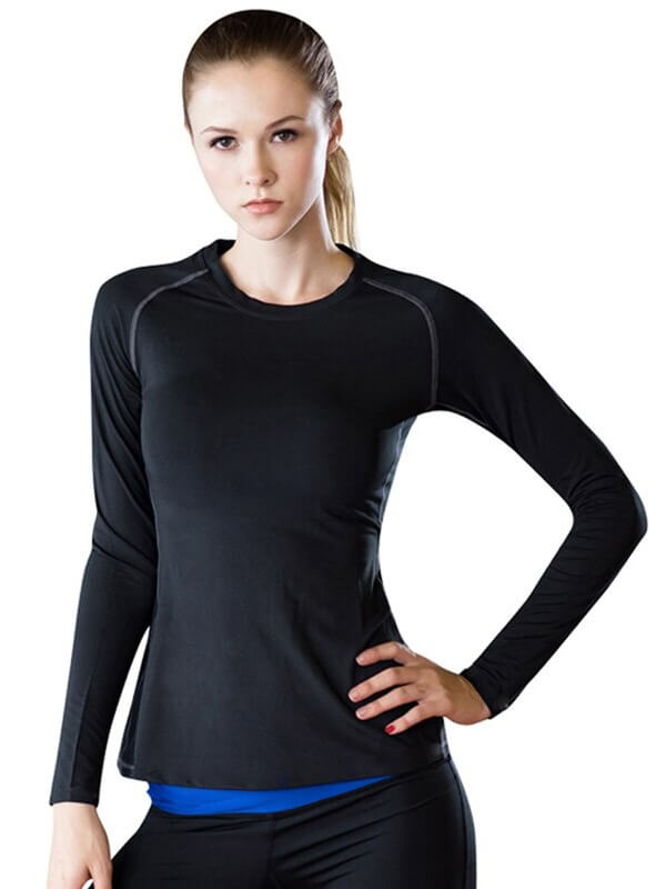 Chemise de couche de base à manches longues d’entraînement / haut de yoga pour femmes - SPF0625 